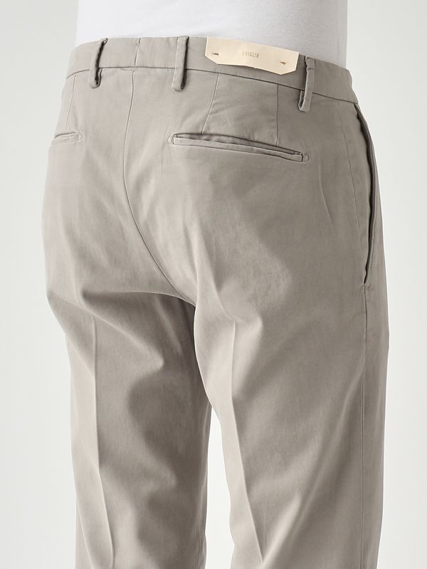 4. BG04 men's slim fit stretch cotton gabardine trousers Gray Briglia bg04400009