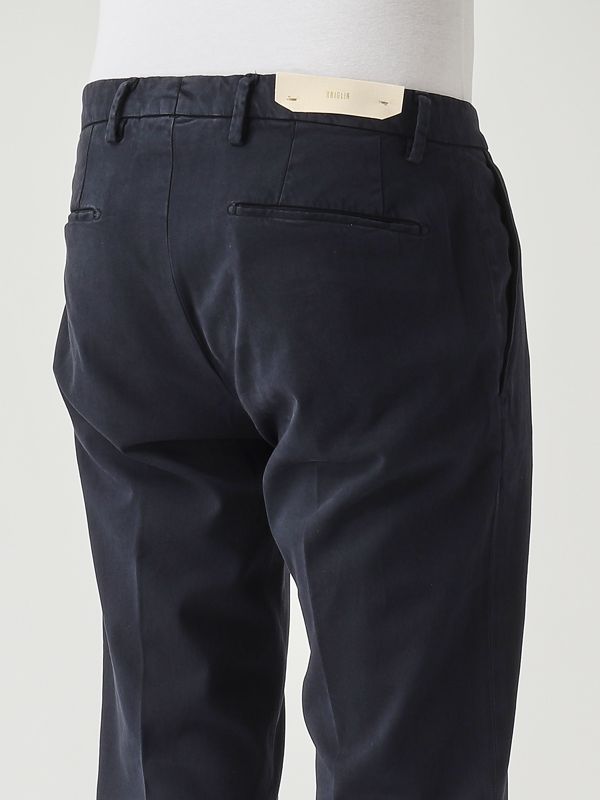 4. BG04 men's slim fit stretch cotton gabardine trousers Navy blue Briglia bg04400009
