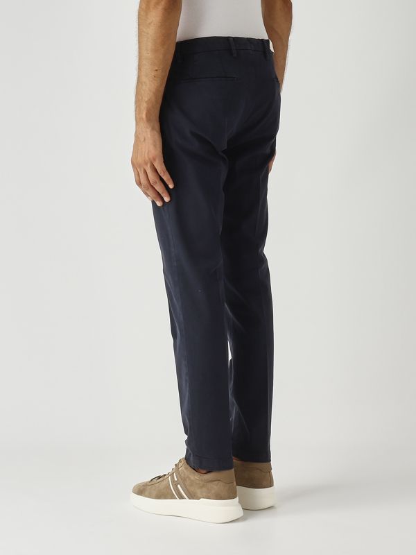 3. BG04 men's slim fit stretch cotton gabardine trousers Navy blue Briglia bg04400009