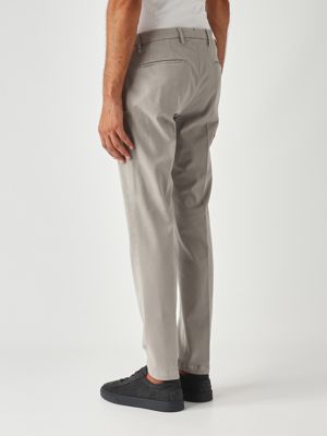 3. BG04 men's slim fit stretch cotton gabardine trousers Gray