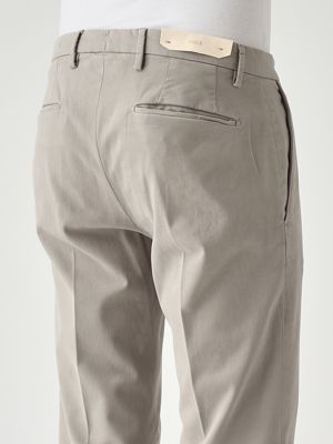 4. BG04 men's slim fit stretch cotton gabardine trousers Gray