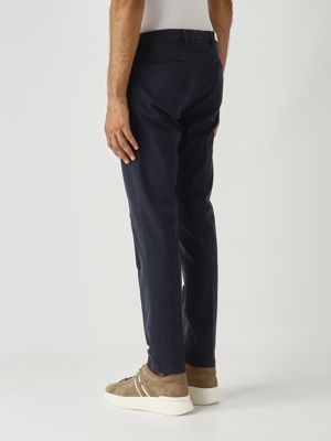 3. BG04 men's slim fit stretch cotton gabardine trousers Navy blue