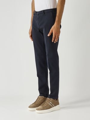 2. BG04 men's slim fit stretch cotton gabardine trousers Navy blue
