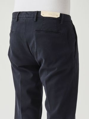 4. BG04 men's slim fit stretch cotton gabardine trousers Navy blue