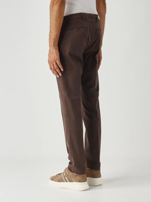 3. Pantalone uomo BG04 slim fit in gabardina di cotone stretch Testa di Moro