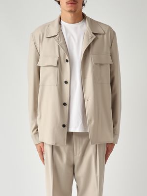 Herren-Overshirt John aus Stretchwolle Beige Briglia