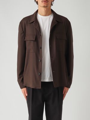 Herren-Overshirt John aus Stretchwolle Braun Briglia