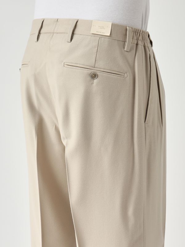 4. Pantalón de hombre Portobellos de ajuste cómodo en lana virgen elástica Beige Briglia portobellos400120
