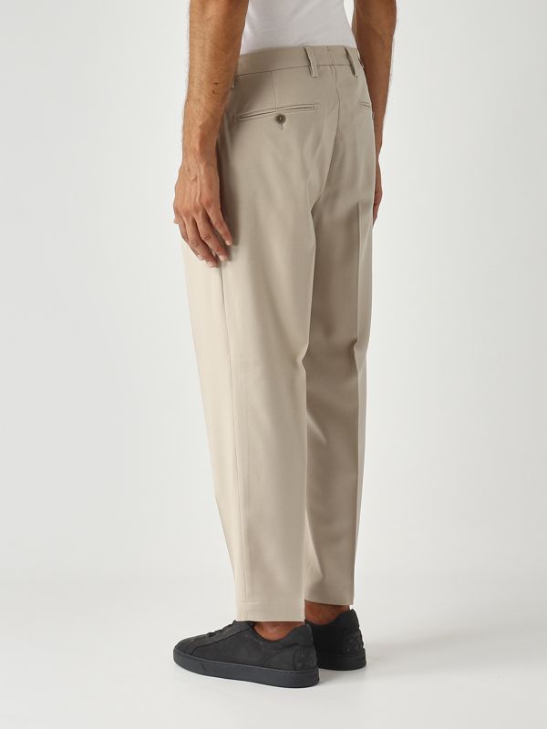 3. Pantalón de hombre Portobellos de ajuste cómodo en lana virgen elástica Beige Briglia portobellos400120