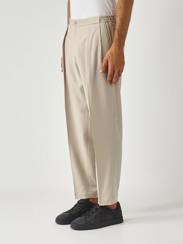 2. Pantalón de hombre Portobellos de ajuste cómodo en lana virgen elástica Beige Briglia portobellos400120