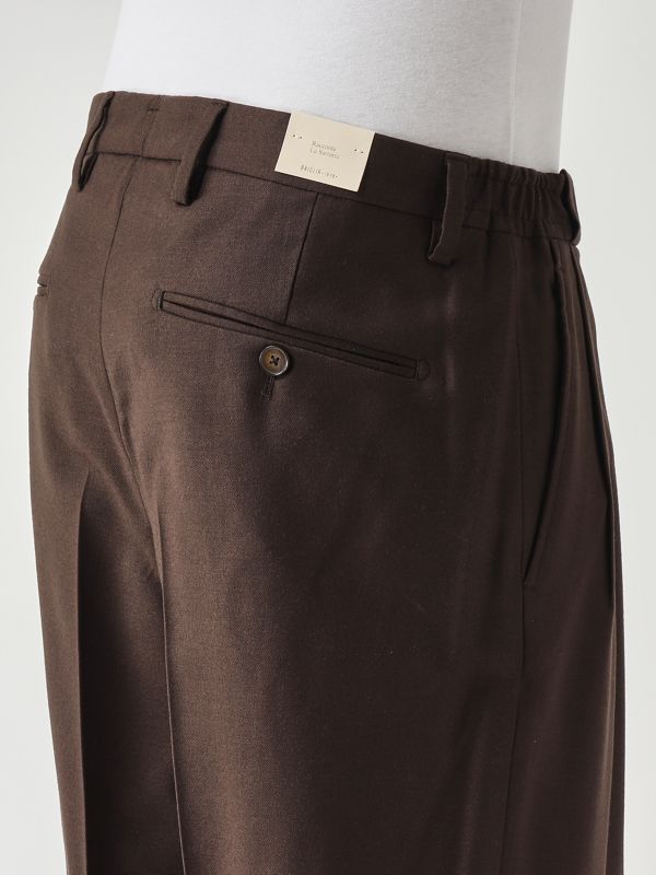 4. Pantalón de hombre Portobellos de ajuste cómodo en lana virgen elástica Marrón Briglia portobellos400120