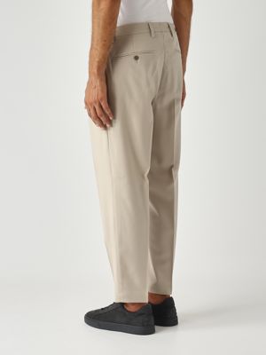 3. Pantalón de hombre Portobellos de ajuste cómodo en lana virgen elástica Beige