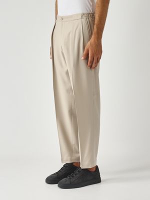 2. Pantalón de hombre Portobellos de ajuste cómodo en lana virgen elástica Beige