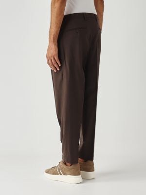 3. Pantalón de hombre Portobellos de ajuste cómodo en lana virgen elástica Marrón