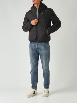 3. Donald nylon jacket for men Black-Chestnut