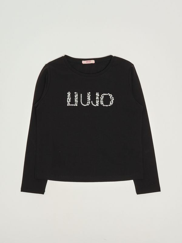 1. Girls' stretch cotton T-shirt Black Liu Jo gf5108j0088
