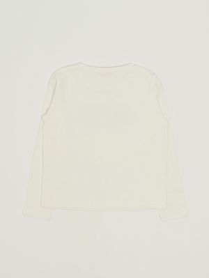 2. Girls' stretch cotton T-shirt White