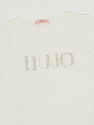 3. Girls' stretch cotton T-shirt White