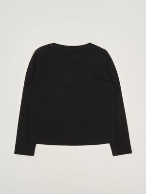 2. Girls' stretch cotton T-shirt Black