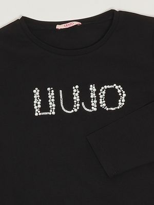 3. Girls' stretch cotton T-shirt Black