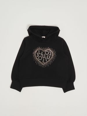 Sweat fille en coton stretch Noir Liu Jo