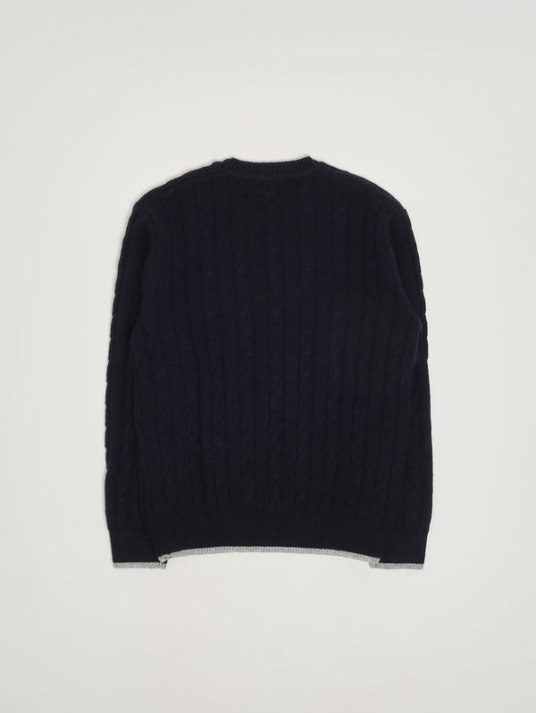 Pull Demi-Zip Garçon Boden - Bleu Mélangé - Laine 80% - Taille 11-12 Ans