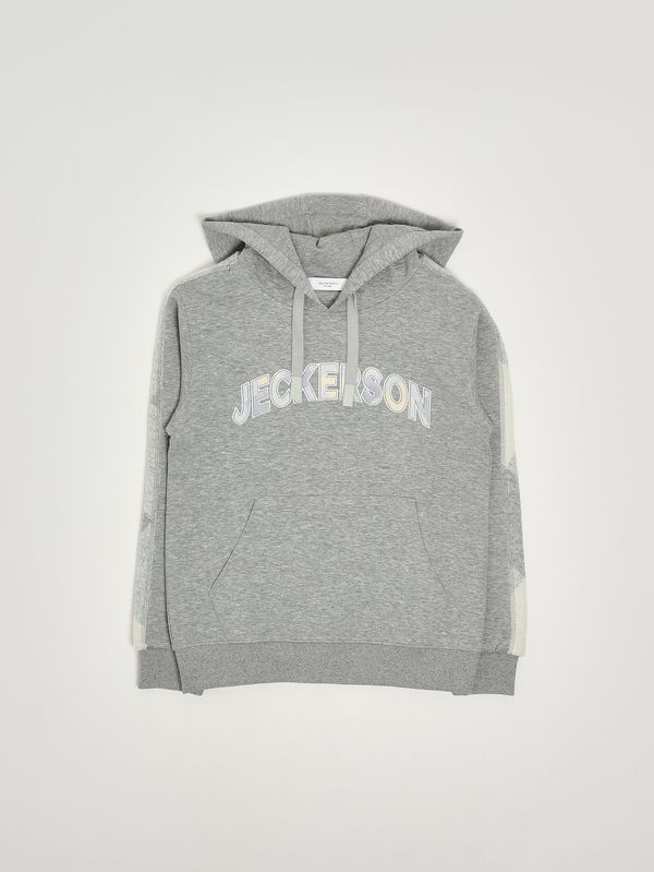 1. Sweat-shirt en coton mélangé extensible pour garçon Gris Jeckerson j4653w25