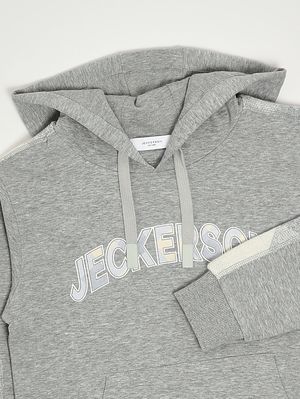 3. Sweat-shirt en coton mélangé extensible pour garçon Gris