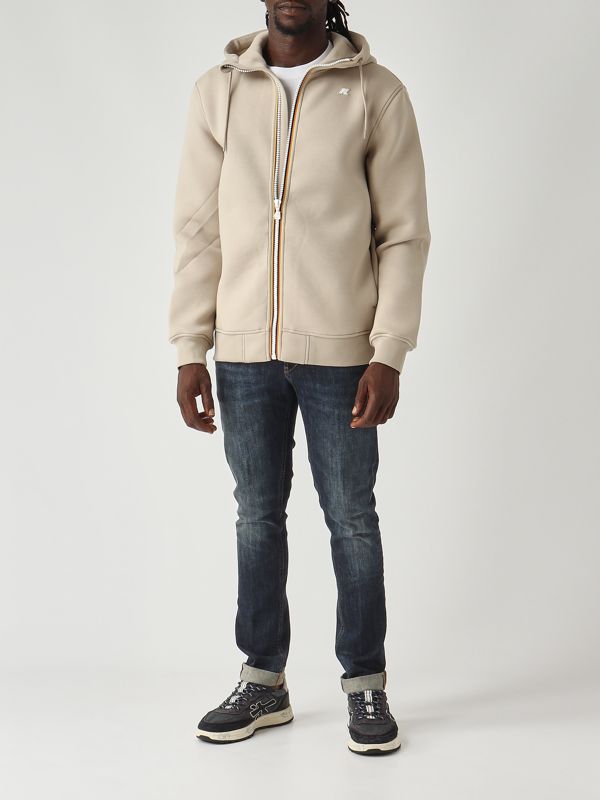 2. Felpa uomo Rainer Spacer in scuba Beige K-Way k2141dw