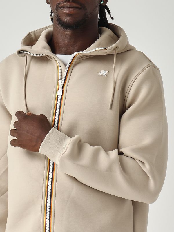 5. Felpa uomo Rainer Spacer in scuba Beige K-Way k2141dw