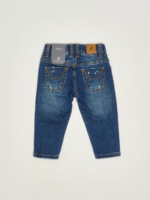 2. Jeans nouveau-né en coton mélangé Denim Moyen