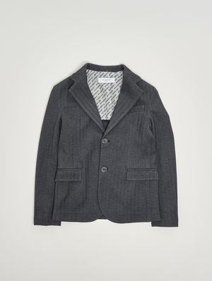 Jungenblazer aus Stretch-Viskosemischung Fischgrat-Grau Jeckerson