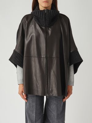 Veste femme Lavinia en cuir Brun-Gris The Jackie leathers