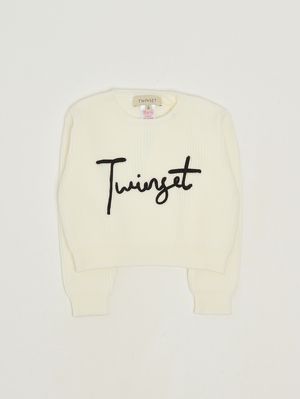 Mädchenpullover aus Viskosemischung Weiß Twinset