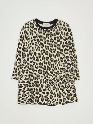 Robe fille en mélange de viscose Imprimé léopard Twinset