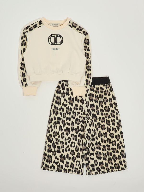 1. Ensemble fille en mélange viscose Blanc-Animalier Twinset 252gb211a