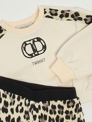 3. Ensemble fille en mélange viscose Blanc-Animalier