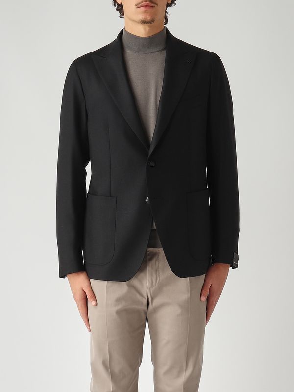 1. Giacca uomo in misto lana cashmere stretch Nero Tagliatore 1smc26kai550054u