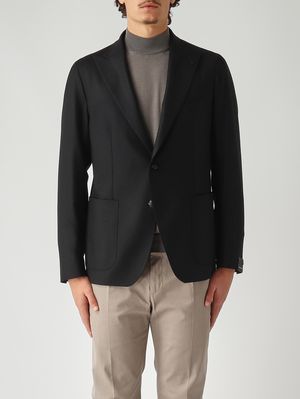 1. Giacca uomo in misto lana cashmere stretch Nero