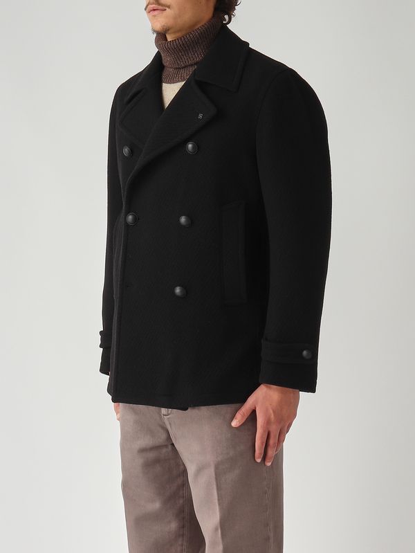 3. Peacoat de hombre en mezcla de lana Negro Tagliatore monacof340281u