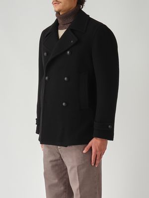 3. Peacoat de hombre en mezcla de lana Negro