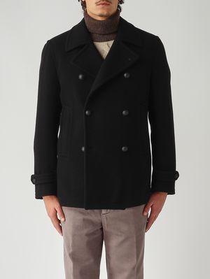 Manteau D'hiver En Laine Pour Hommes à Double Col Veste épaisse à Simple Boutonnage Trench Coat Hommes Casual Mélange De Laine Manteaux Pour Hommes, Gris, TT-Grand