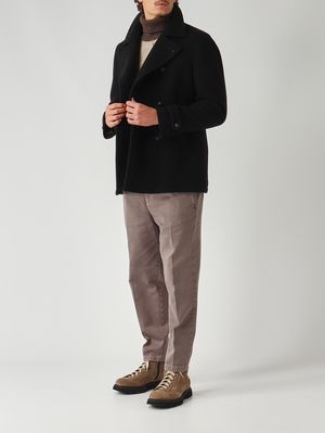 2. Peacoat de hombre en mezcla de lana Negro