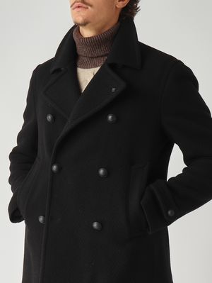 5. Peacoat de hombre en mezcla de lana Negro