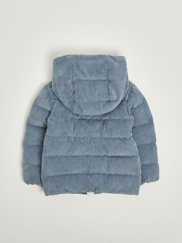2. Piumino neonato Puki in velluto Azzurro Polvere Moncler k29511a000205964b