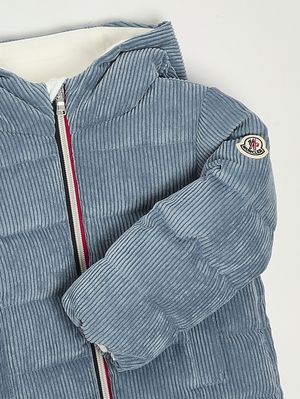 3. Piumino neonato Puki in velluto Azzurro Polvere