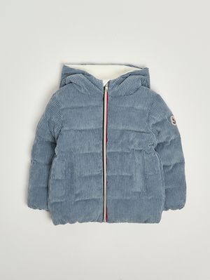 1. Piumino neonato Puki in velluto Azzurro Polvere