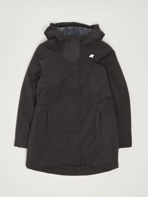 Mädchenjacke Denise Marmotte aus wasserdichtem Stoff Schwarz-Blau K-Way