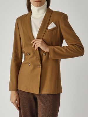 5. Giacca donna in jersey di lana Cammello