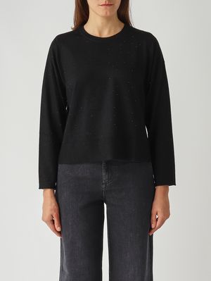 Damenpullover Morale aus Nylon-Woll-Mischung Schwarz Nenette